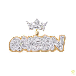 Custom " QUEEN " Name Pendant Necklace <b>Iced</b> <b>Out</b> Lab GrownDiamond Hip Hop <b>Chain</b> Luxury Bling Jewelry Gift - Product Image 1