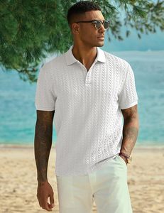 Camisa Polo Casual Aero Knit para Hombre, Texturizada, de Manga Corta, Elástica, para Golf, Vacaciones de Verano, Playa, con Cuello - Product Image 4