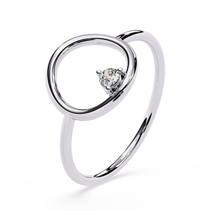 Anillo Minimalista de Oro Amarillo Sólido de 14k con Diamantes Cultivados en Laboratorio de Corte Redondo, Anillo de Boda Clásico, Regalo para Ella - Product Image 5