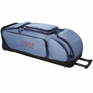 ORHA INTERNATIONAL Nylon Sports <b>Duffel</b> <b>Bag</b> 50-70L Capacity Rolling Travel Gear Case Blue with <b>Wheels</b> - Product Image 1