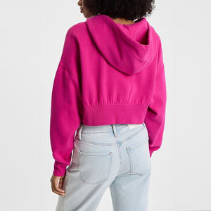 Factory Acid Wash Lined Cropped Zip Hoodie Streetwear Quality <b>Thick</b> Fleece Cotton Heavy Oversized Hoodie Custom Logo Wholesale - Product Image 3