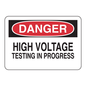 Signalisation d'avertissement : Test haute tension en cours (Brady) pour les zones de laboratoire et industrielles - Product Image 2