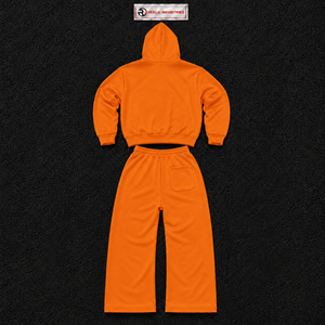 Conjunto Deportivo Naranja para Hombre, Sudadera con Cremallera Completa y Pantalones Jogger, Dos Piezas, Ropa Casual Deportiva, Suave - Product Image 6