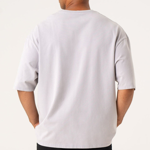 เสื้อยืดคอกลมทรงหลวมโอเวอร์ไซส์ สตรีทแวร์ ผ้าทอระบายอากาศ น้ำหนัก 200 กรัม สำหรับผู้ชาย พิมพ์โลโก้ได้ตามต้องการ ขายส่ง - Product Image 2