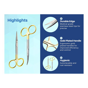กรรไกรผ่าตัด สแตนเลส สเตนเลสสตีล ตรง/โค้ง 4.5 นิ้ว ตัดละเอียด ปลายแหลม สำหรับผ่าตัด ตัดหนัง ตัดเยื่อคาง ตัดไหมเย็บ - Product Image 3