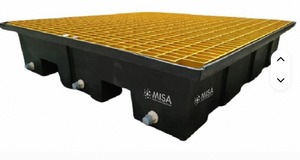 Paleta de Contención de Derrames de Plástico Misa, HDPE, Entrada Bidireccional, Una Cara, Carga Dinámica de 0.5T, para Bidones de Aceite y Productos Químicos - Product Image 3
