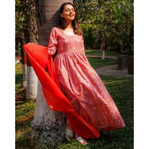 Conjunto de Traje de Manga Larga de Algodón Transpirable Color Naranja Miel Estilo Bohemio para Mujer, Talla XS - Product Image 4