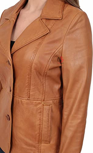 Hot Selling Women's <b>Leather</b> <b>Jacket</b> Single Button <b>Long</b> Fitted Oversized Custom Made Breathable Women's <b>Jacket</b> at Nurak 2026 - Product Image 3