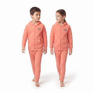 High Quality <b>Lightweight</b> Feel Tracksuit For Kids Heavyweight Cotton Full Zip <b>Hoodie</b> and Jogger Set Children's Clothing - Product Image 3