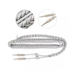 Badges 3D en fil de bullion blanc à fixation auto-agrippante, forme et taille personnalisables, attache à épingle de sûreté pour uniforme tactique - Product Image 6