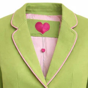 Blazer AKA con Punta Tejida para Mujer, Chaqueta de Traje Verde con Ribete Rosa y Botones Dorados, Ropa Griega para Hermandades, Conjunto Elegante Formal de Oficina - Product Image 6