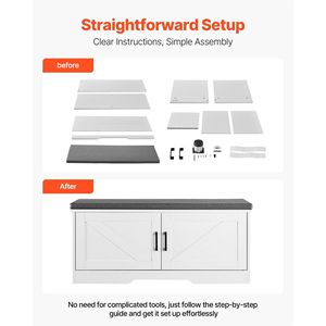 D0100X3GFST Panca Portascarpe 100x36x46 cm con Ripiano Regolabile e Cuscino per Seduta per Organizzare le Scarpe - Product Image 6