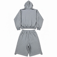 Ensemble sweat à capuche et short pour homme personnalisé avec strass |   Survêtement décontracté à capuche avec fermeture éclair |   Ensemble streetwear deux pièces unisexe