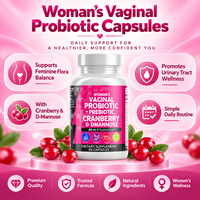 Probiotiques vaginaux pour femmes, capsules de canneberge et de D-mannose, flore féminine, complément pour la santé des voies urinaires, étiquette privée OEM