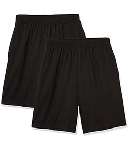 Shorts de course sportifs gris chiné pour hommes, taille mi-haute, avec cordon de serrage, en tissu polyester respirant 140g, poche avant zippée - Product Image 2