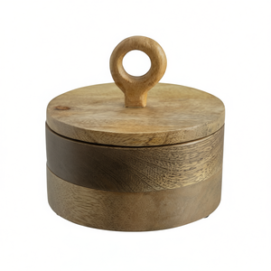 Handcrafted Wooden Roti Box with Spice Box Set <b>Kitchen</b> <b>Storage</b> Chapati Container for Home Decor Utility Organizer - Product Image 2