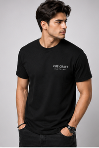 Camiseta de Manga Corta para Hombre, Cuello en V, Corte Regular, Poliéster/Algodón, Color Sólido, Ecológica, Transpirable, Lisa - Product Image 1
