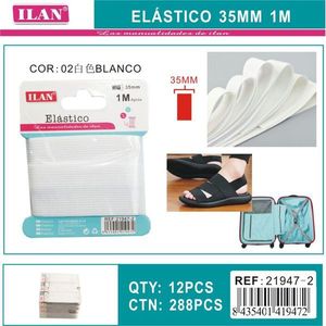 Bande élastique Ilan 35 mm 1 m blanche pour artisanat et couture - Product Image 3
