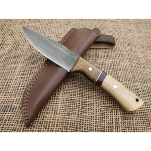 1095 Steel Hunting Knife Outdoor Camping Hiking Multipurpose Utility <b>Tool</b> Hunting Knife With <b>Leather</b> Sheath - Product Image 1