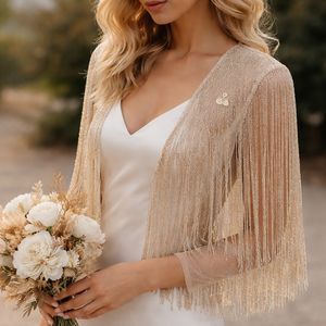 Cape à franges dorées sur mesure, directement de l'usine, pour vestes de mariage - Fabricant OEM en gros - Product Image 6