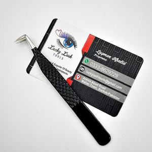 Pince à cils premium à 90 degrés, pointe en fibre noire personnalisée, marque privée, en acier inoxydable, pour volume, durable, LUCKY - Product Image 3