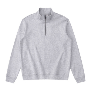Sudadera de lujo de invierno ecológica con media cremallera y cuello alto, personalizable con logo, de tejido grueso, OEM - Product Image 4