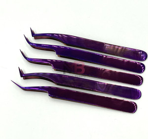 Pinzas de calidad profesional para artistas de pestañas, juego de pinzas para extensión de pestañas con puntas personalizadas - Product Image 1