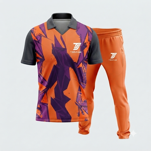 Uniforme de cricket professionnel à sublimation 100 % polyester, col rabattu, manches courtes, unisexe, personnalisable avec le nom de l'équipe, vente chaude - Product Image 5