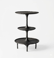 Ensemble de tables d'appoint rondes en fer forgé martelé, finition cuivre antique, design ultime 2026, mobilier de maison durable pour salon