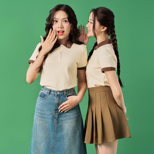 Polos extensibles pour hommes 230gsm mélange de coton col contrasté uniforme de bureau et vêtements de sport sur mesure - Product Image 3