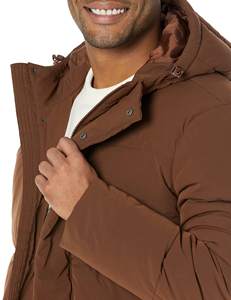 Veste matelassée longue pour homme avec poches latérales, fermeture éclair, design tendance, en tissu softshell épais et rembourré, en promotion – Nouveauté - Product Image 5