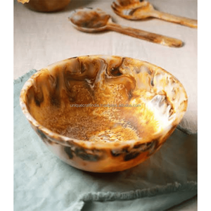 ชุดชามเรซิน Mistwave แบบแบน | ชามเรซิ่นเคลือบผิวควันพร้อมรูปทรงเงากว้างสำหรับการรับประทานอาหารร่วมสมัยและหรูหรา - Product Image 4