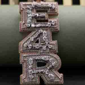 Colgante de Lujo E4R con Diferentes Cortes de Moissanita de 13.66 CT, Chapado en Oro Rosa, con 2 Anillas de Sujeción, de Acero Inoxidable, Joyería Exclusiva - Product Image 2