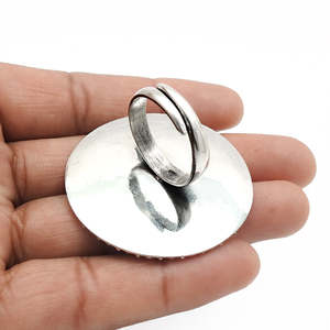 Ethnic Tribal <b>Silver</b> Jewelry <b>Adjustable</b> Vintage Boho <b>Ring</b> Comes With Single Round Cut Turquoise Gemstone In 925 Sterling <b>Silver</b> - Product Image 2