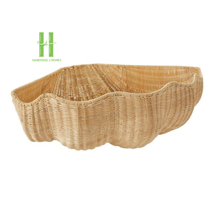 Best Selling Customizable Eco-Friendly Boho Rattan Tray Basket Bowl Storage Serving Food <b>Container</b> Made in Vietnam Factory HNH - Product Image 3