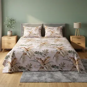 Housse de lit moderne blanche en microfibre écologique durable 300 fils/cm² 120 GSM ultra douce et légère pour la décoration de chambre et l'intérieur de la maison - Product Image 1