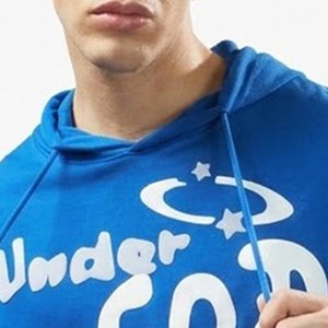 Sweat-shirt à capuche pour homme, imprimé « Under God Over You », logo personnalisé, haute qualité, bleu, coton tricoté, décontracté, vêtement d'automne, best-seller - Product Image 5