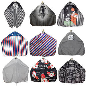 Capa de peluquería con rayas y estampados, antiadherente, para uso en barberías y salones de belleza, 140x160cm, material textil, capa de peluquero con diseño de bandera estadounidense. - Product Image 1