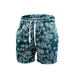 Pantalones cortos informales de malla para hombre, ropa deportiva de verano ligera y transpirable con cordón elástico en la cintura y bolsillos laterales - Product Image 1