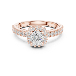 แหวนทองคำ 14K ประดับเพชรทรงกลมเพาะเลี้ยงสำหรับผู้หญิง สวมใส่ในงานปาร์ตี้ |   เพชรที่เพิ่งเพาะเลี้ยง - Product Image 2