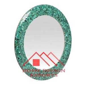 Espejo de Arte de pared para baño, dormitorio, sala de estar, oficina, nuevo diseño, mosaico verde, enmarcado, espejo de pared, superventas - Product Image 3