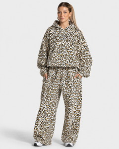 Sudadera con capucha premium para mujer, con estampado de leopardo blanco y amarillo, con contraste de colores, estilo urbano, al por mayor, a la moda, para ropa de mujer - Product Image 5