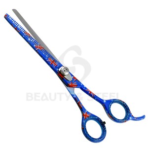 Professional Australian Flag Pattern Hair Cutting Shears with Ventilated Blade Design and Sharp Convex Edge - Product Image 5