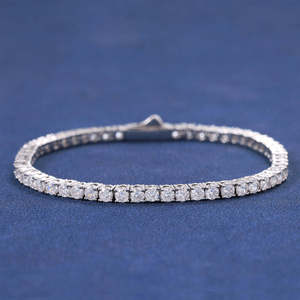 Pulsera de Plata con Moissanita para Ella, Estilo Tenis, Plata de Ley, Alternativa al Diamante, Joyería Fina, Regalo, Venta al por Mayor - Product Image 2