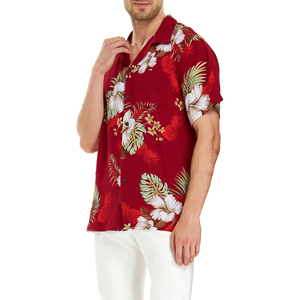 Chemise pour homme à manches courtes, imprimée, avec boutons en corne, col rabattu, chemise de plage, chemise décontractée d'été, légère, en lin, pour les vacances - Product Image 6