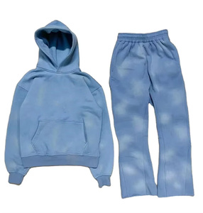 Ensemble sweat à capuche et jogging unisexe streetwear avec logo en relief, survêtement en coton longueur intégrale, coupe ample pour l'automne - Product Image 2