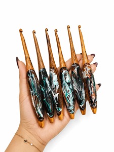 Elegant Attractive Resin And Wood <b>Crochet</b> <b>Hook</b> Handmade Luxury <b>Crochet</b> <b>Hooks</b> for <b>Crochet</b> Kit Needlework Sewing Tools Tailor - Product Image 4