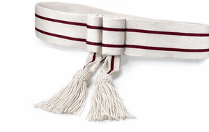 Ceinture de taille argentée et bordeaux – Écharpe de cérémonie pour uniforme et tenue de parade et de cérémonie - Product Image 3