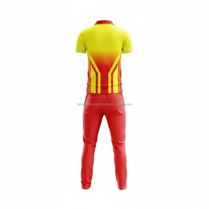 Uniforme de Cricket Amarillo Sublimado de Manga Corta Transpirable Personalizado OEM al por Mayor - Product Image 2