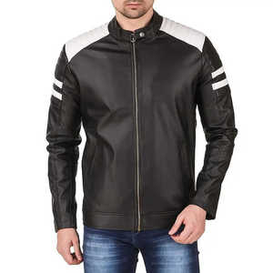 Chaqueta de cuero estilo streetwear para hombre, cómoda ropa urbana con un diseño moderno y casual. - Product Image 1
